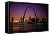 St. Louis Skyline including Gateway Arch-null-Framed Stretched Canvas