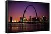 St. Louis Skyline including Gateway Arch-null-Framed Stretched Canvas