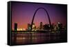 St. Louis Skyline including Gateway Arch-null-Framed Stretched Canvas