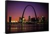 St. Louis Skyline including Gateway Arch-null-Framed Stretched Canvas