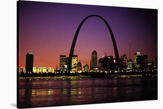 St. Louis Skyline including Gateway Arch-null-Stretched Canvas