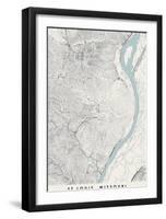 St Louis Topographical Print-null-Framed Art Print