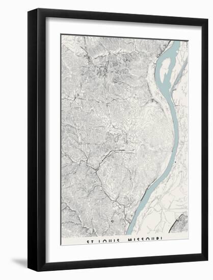 St Louis Topographical Print-null-Framed Art Print