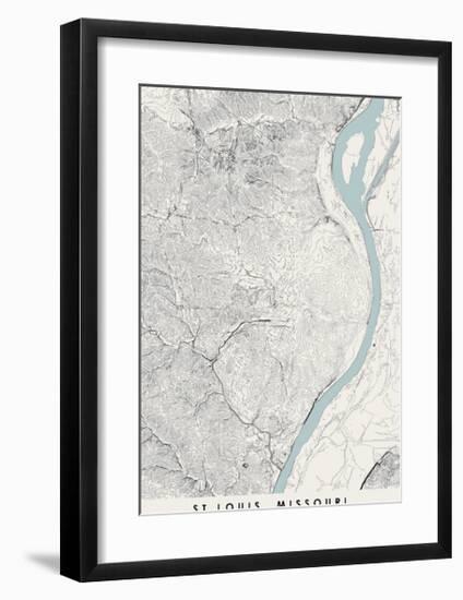 St Louis Topographical Print-null-Framed Art Print