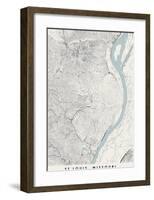 St Louis Topographical Print-null-Framed Art Print