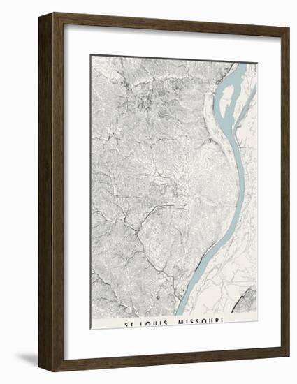 St Louis Topographical Print-null-Framed Art Print