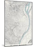 St Louis Topographical Print-null-Mounted Art Print