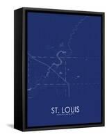 St. Louis, United States of America Blue Map-null-Framed Stretched Canvas