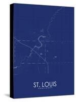 St. Louis, United States of America Blue Map-null-Stretched Canvas