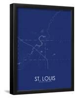 St. Louis, United States of America Blue Map-null-Framed Poster