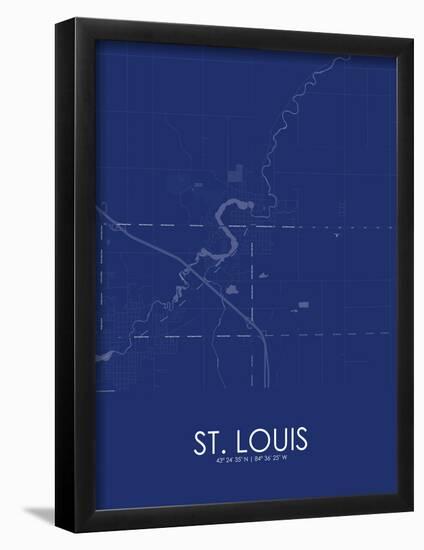 St. Louis, United States of America Blue Map-null-Framed Poster