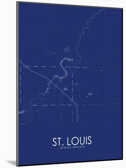 St. Louis, United States of America Blue Map-null-Mounted Poster