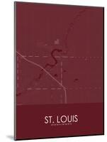 St. Louis, United States of America Red Map-null-Mounted Poster