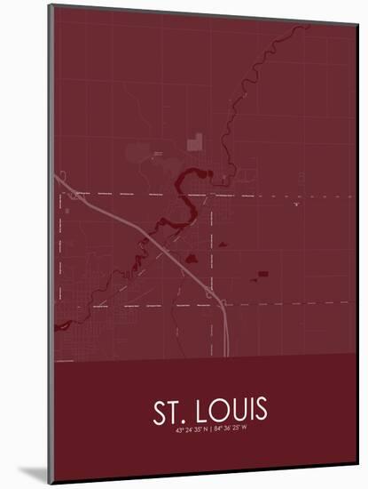 St. Louis, United States of America Red Map-null-Mounted Poster