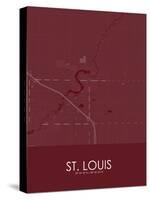 St. Louis, United States of America Red Map-null-Stretched Canvas