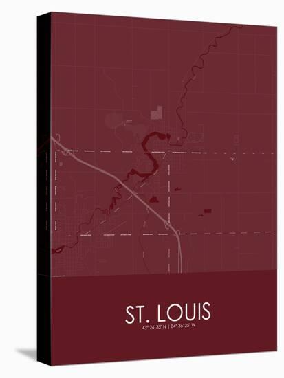 St. Louis, United States of America Red Map-null-Stretched Canvas