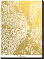 St Louis-The Gold Foil Map Company-Stretched Canvas