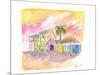 St Lucia Colorful Houses and Sunset-M. Bleichner-Mounted Art Print