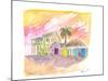 St Lucia Colorful Houses and Sunset-M. Bleichner-Mounted Art Print