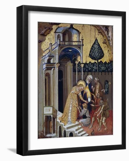 St Lucia Distributing Alms to the Poor, from Stories of St Lucia, 1410-Jacobello del Fiore-Framed Giclee Print