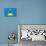 St. Lucia Flag Design with Wood Patterning - Flags of the World Series-Philippe Hugonnard-Art Print displayed on a wall