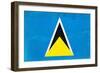 St. Lucia Flag Design with Wood Patterning - Flags of the World Series-Philippe Hugonnard-Framed Art Print