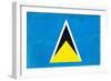 St. Lucia Flag Design with Wood Patterning - Flags of the World Series-Philippe Hugonnard-Framed Art Print