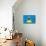 St. Lucia Flag Design with Wood Patterning - Flags of the World Series-Philippe Hugonnard-Mounted Art Print displayed on a wall