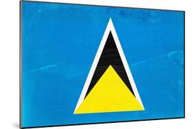 St. Lucia Flag Design with Wood Patterning - Flags of the World Series-Philippe Hugonnard-Mounted Art Print