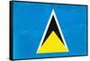 St. Lucia Flag Design with Wood Patterning - Flags of the World Series-Philippe Hugonnard-Framed Stretched Canvas