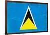 St. Lucia Flag Design with Wood Patterning - Flags of the World Series-Philippe Hugonnard-Framed Art Print