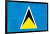 St. Lucia Flag Design with Wood Patterning - Flags of the World Series-Philippe Hugonnard-Framed Art Print