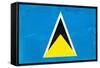 St. Lucia Flag Design with Wood Patterning - Flags of the World Series-Philippe Hugonnard-Framed Stretched Canvas
