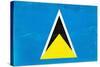 St. Lucia Flag Design with Wood Patterning - Flags of the World Series-Philippe Hugonnard-Stretched Canvas