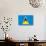 St. Lucia Flag Design with Wood Patterning - Flags of the World Series-Philippe Hugonnard-Art Print displayed on a wall