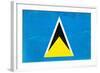 St. Lucia Flag Design with Wood Patterning - Flags of the World Series-Philippe Hugonnard-Framed Art Print