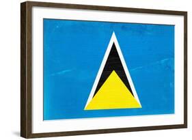 St. Lucia Flag Design with Wood Patterning - Flags of the World Series-Philippe Hugonnard-Framed Art Print