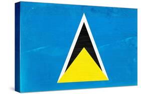 St. Lucia Flag Design with Wood Patterning - Flags of the World Series-Philippe Hugonnard-Stretched Canvas