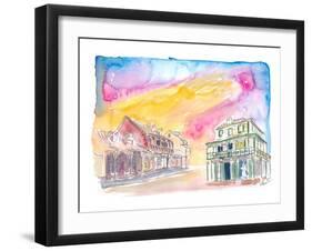 St Lucia Soufriere Street Scene in Golden Sunlight-M. Bleichner-Framed Art Print