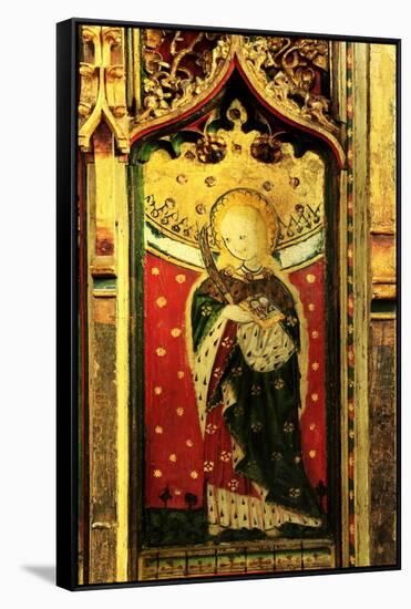 St. Lucy, Rood Screen Painting, Church of St Peter and St Paul, Eye, Suffolk, C.1480-null-Framed Stretched Canvas