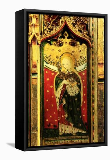 St. Lucy, Rood Screen Painting, Church of St Peter and St Paul, Eye, Suffolk, C.1480-null-Framed Stretched Canvas