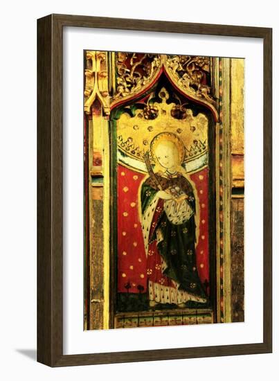 St. Lucy, Rood Screen Painting, Church of St Peter and St Paul, Eye, Suffolk, C.1480-null-Framed Giclee Print