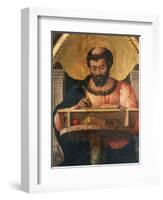 St Luke at His Desk, Detail from Altarpiece of St Luke-Andrea Mantegna-Framed Giclee Print