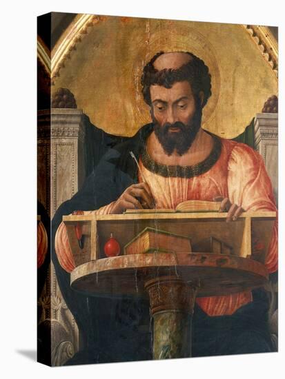 St Luke at His Desk, Detail from Altarpiece of St Luke-Andrea Mantegna-Stretched Canvas