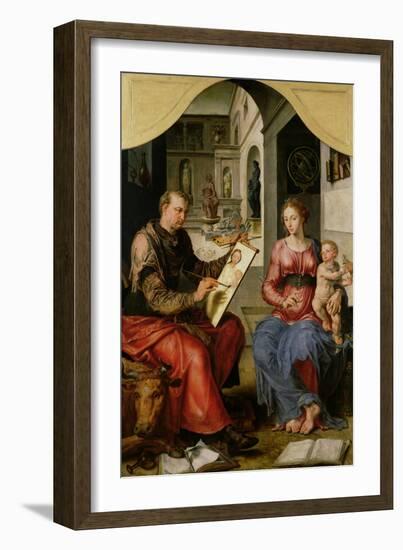 St. Luke Painting the Virgin, c.1545-Maerten van Heemskerck-Framed Giclee Print