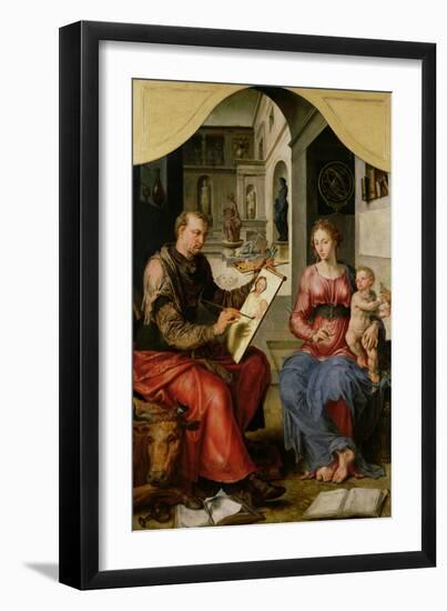 St. Luke Painting the Virgin, c.1545-Maerten van Heemskerck-Framed Giclee Print