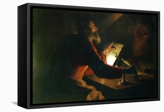 St Luke the Evangelist Writing His Gospel Watched by His Symbol, an Ox, 17th Century-null-Framed Stretched Canvas