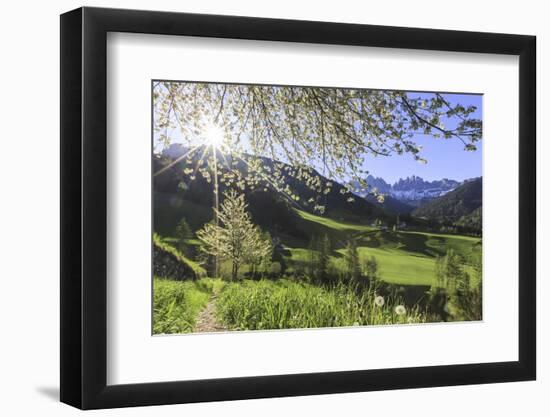 St. Magdalena and the Odle Group. Funes Valley South Tyrol Dolomites Italy Europe-ClickAlps-Framed Premium Photographic Print