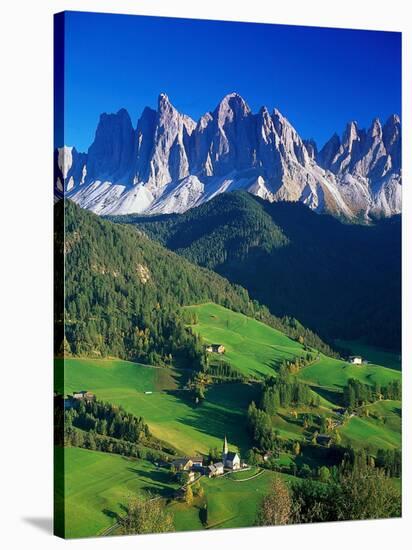 St. Magdalena Kalian Italian Dolomites-Peter Adams-Stretched Canvas