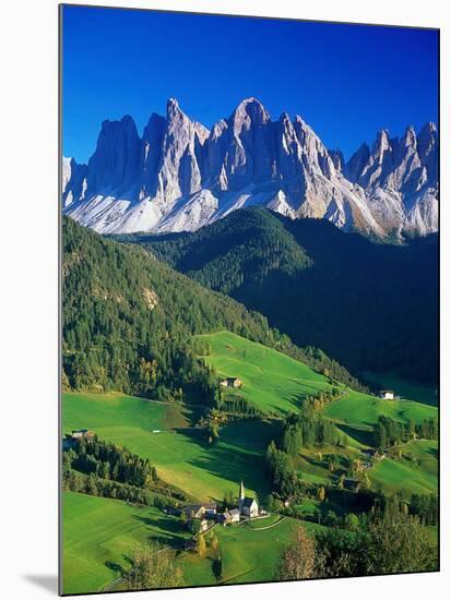 St. Magdalena Kalian Italian Dolomites-Peter Adams-Mounted Photographic Print